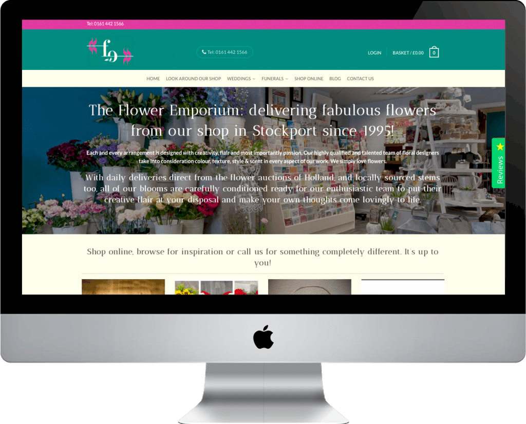 ecommerce web design for greater Manchester florist